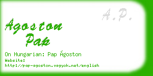 agoston pap business card